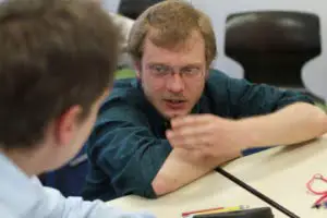 A teacher during a lesson with his student