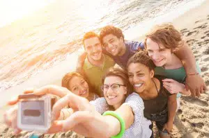 Group of students taking a picture during one of our activity and having fun